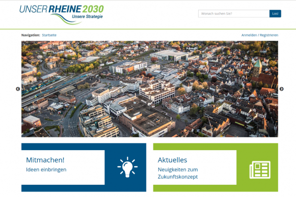 Screenshot der Beteiligungsplattform rheine-mitmachen.de