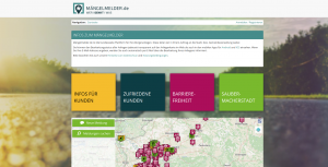 Screenshot der neu gestalteten Website mängelmelder.de. Das Portal wird seit Jahren erfolgreich von Bürgern und Kommunen für das Anliegenmanagement genutzt.