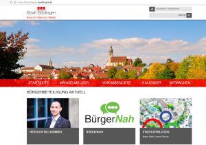 Screenshot der neuen Bürgerbeteiligungsplattform in Böblingen. Auf der Plattform finden die Bürger:innen von Böblingen und Dagersheim ab sofort auch einen Mängelmelder.