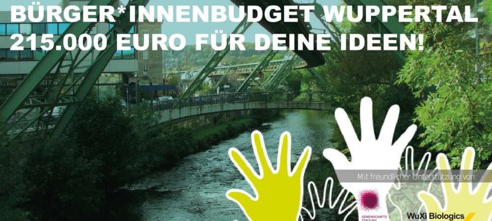 Symbolbild vom Bürger*innenbudget 2023 in Wuppertal. Die Stadt Wuppertal führt das Bürgerbudget erneut auf der Beteiligungsplattform talbeteiligung.de durch.