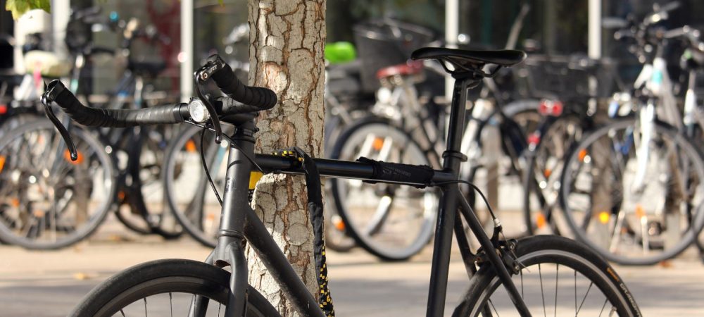 schwarzes Fahrrad vor einem Baum, im Hintergrund weitere Fahrräder. Mit dem Ziel, ein neues Mobilitätskonzept für die Stadt zu entwickeln, führt die Stadt Buchholz in der Nordheide bis zum 26.6.24 gemeinsam mit der wer denkt was GmbH und R+T Verkehrsplanung eine Online-Umfrage zur Mobilität durch.