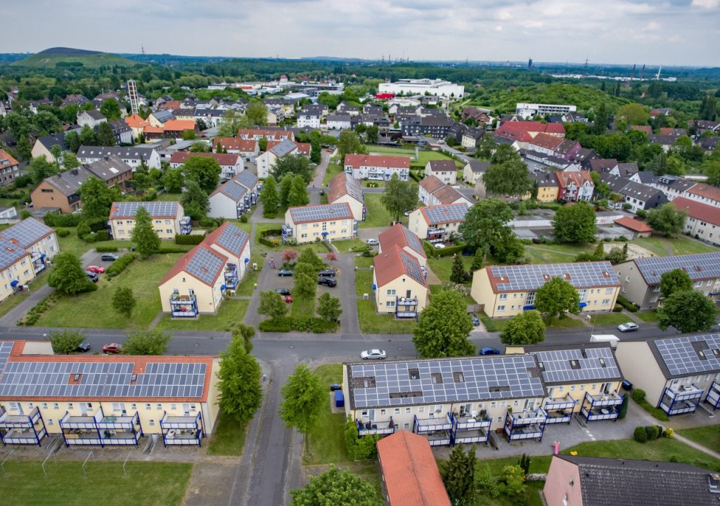 Wohngebiet in der Stadt Bottrop. Dort findet die Haushaltsbefragung Klima.Werk statt.