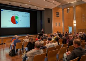 Teilnehmer:innen der Öffentlichkeitsveranstaltung am 6. Mai 2025 in der Stadthalle Weinheim. Die Veranstaltung fand zum Abschluss der Analysephase zum nachhaltigen Mobilitätsplan Weinheim 2040 statt.