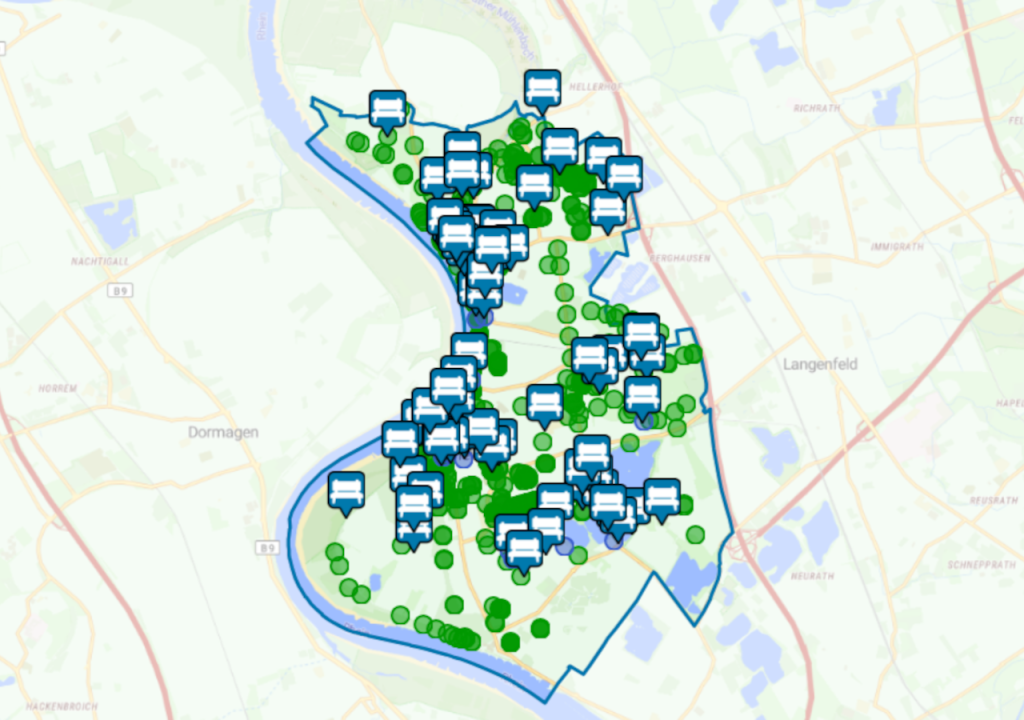 Kartenbeteiligung Sitzgelegenheiten Stadt Monheim am Rhein